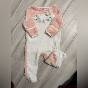 Cozy & warm Pink and White Kids One Piece fleece